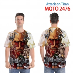New Style Attack on Titan Cartoon Model 3D Printing Short Sleeve Casual T-shirt (European Sizes)