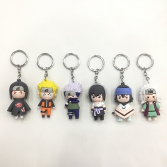 6 Styles Naruto Character Cartoon Model Anime PVC Figure Keychain