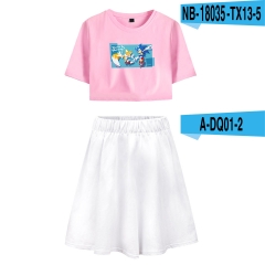 40 Styles Sonic The Hedgehog Cosplay 3D Digital Print Anime T-shirt and Skirt Set