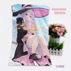 Wandering Witch: The Journey of Elaina Game Cosplay One Side Cartoon Pattern Anime Towel