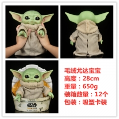 Star War Baby Yoda Cartoon Character Model Statue Anime Figure Plush Toy Doll 11Inch