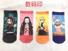 4 Styles Demon Slayer: Kimetsu no Yaiba Cosplay Unisex Free Size Anime Long Socks