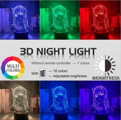 2 Different Bases Darling in the Franxx Anime 3D Nightlight with Remote Control