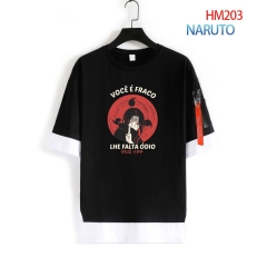 Naruto Japanese Cartoon Color Printing Cosplay Anime Cotton T shirt