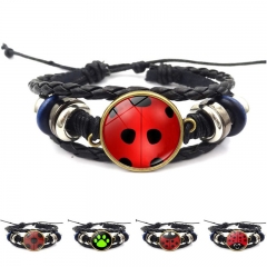 6 Styles Miraculous Ladybug Leather Anime Bracelet