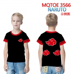 11 Styles Naruto Japanese Cartoon Color Printing Cosplay Anime T-shirt For Kids