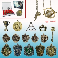 Harry Potter Anime Brooch and Ring Necklace Set