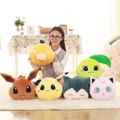 6 Styles Pokemon Snorlax/Jigglypuff/Psyduck/Pikachu/Eevee/Chikorita Hand Warmer Anime Plush Toy Doll