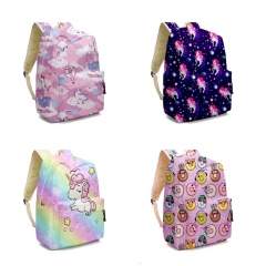 4 Styles Unicorn For School Student Polyester Anime Backpack Bag
