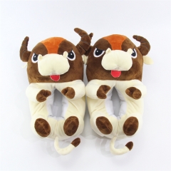 The Brown Cow Character Indoors Anime Plush Slipper