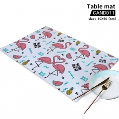 Flamingo Cosplay Decoration Cartoon Character Anime  Canvas Table Mat