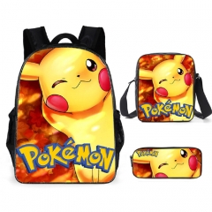 29 Styles Pokemon Cartoon Backpack Anime School Bag (3Pcs/Set)