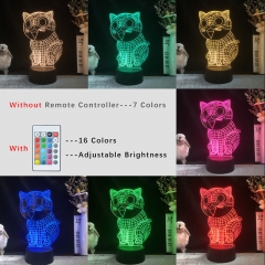 2 Different Bases Fortune Cat Anime 3D Nightlight with Remote Control