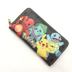 7 Styles Pokemon Movie Coin Purse Cosplay Anime PU Zipper Long Wallet