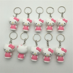 Hello Kitty Character Cartoon Model Anime PVC Figure Keychain 10pcs/set