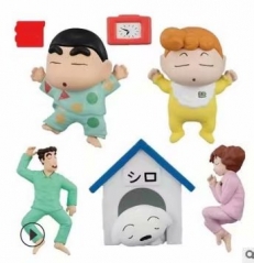 5pcs/set Crayon Shin-chan 2 Generation Cospaly Cartoon Character Model Toy Anime PVC Figure
