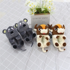 2 Styles 27CM Cow Mouse Cartoon Cosplay Comfortable Anime Plush Slippers