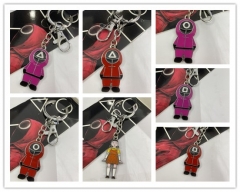 7 Styles Squid Game/ Round Six Cosplay Cartoon Character Anime Alloy Keychain