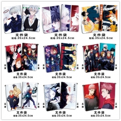 12 Styles Jujutsu Kaisen For Student Office Anime File Pocket (35*24.5CM)