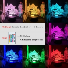 2 Different Haunted House Anime 3D Nightlight with Remote Control