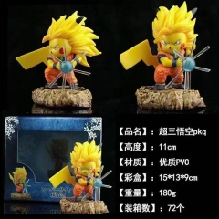11cm Dragon Ball Z Goku Cos Pokemon Pikachu Character Cartoon Model Toy Anime PVC Figure
