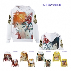 5 Styles The Promised Neverland Cartoon Color Print Cosplay Anime Hoodies