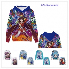 5 Styles Kono Subarashii Sekai ni Shukufuku wo! Cartoon Color Print Cosplay Anime Hoodies