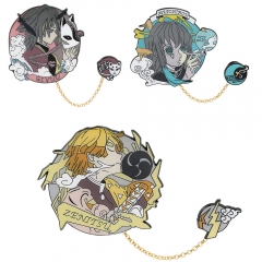 4 Styles Demon Slayer: Kimetsu no Yaiba Cartoon Fashion Badge Pin Decoration Cloth Alloy Anime Brooch