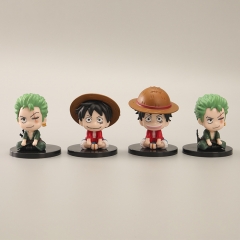 4pcs/set One Piece Luffy Zoro Cosplay Cartoon Model Toy Anime Figure