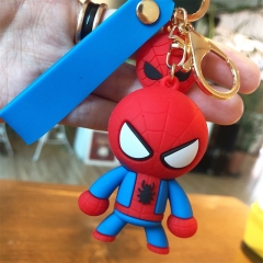 2 Styles Captain America Spider Man Cosplay Cartoon Character Decorative Anime Figure Keychain