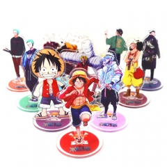 40 Styles 10CM One Piece Cartoon Character Decorative Acrylic Anime Standing Plate