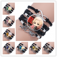 8 Styles Tokyo Revengers Design Leather Weaving Anime Bracelet