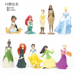 （10Pcs/Set）Snow White The Little Mermaid  Cartoon Character Model Toy Anime PVC Figure 5CM