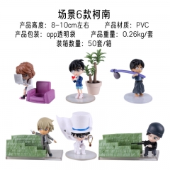 6pcs/set Detective Conan Character Toy Anime PVC Figure