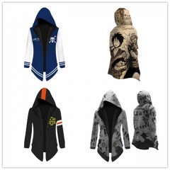 4 Style One Piece Color Printing Wind Coat Hooded Anime Coat