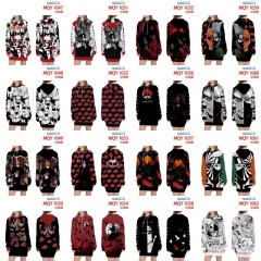 20 Styles Naruto Patch Pocket Hooded Anime Long Hoodie