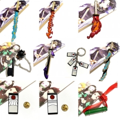 10 Style Demon Slayer: Kimetsu no Yaiba Cosplay Cartoon Anime Character Weapons Prop Decoration Anime Alloy Keychain