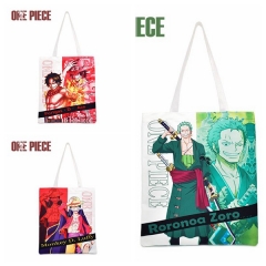 3 Styles One Piece Cartoon Pattern Canvas Handbag Shoulder Bag