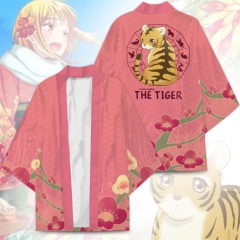 Kisa the Tige Animal Pattern Cosplay Color Printing Haori Cloak Anime Kimono Costume