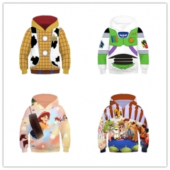4 Style Toy Story Cartoon Pattern Cosplay For Children Long Sleeve Anime Hooded Hoodie