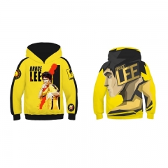 2 Style Bruce Lee Dragon Cartoon Pattern Cosplay For Children Anime Hooded Hoodie
