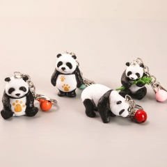 4.2CM 4PCS/SET Panda Animal PVC Figure Keychain (Opp Bag)