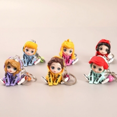 5.5CM 6PCS/SET Disney Princess PVC Anime Figure Keychain (Opp Bag)