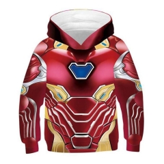 Iron Man Cosplay Cartoon Clothes For Children Anime Hooded Hoodie