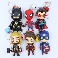 6pcs/set Marvel's The Avengers/ Iron Man/Captain America Anime PVC Figure Keychain(Opp Bag)