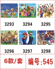 6pcs/set Super Mario Bros. Cartoon Cosplay Cheapest Mouse Pad Fancy Print Mouse Pad