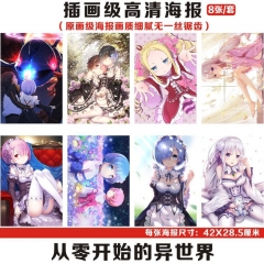 Re:Life in a Different World from Zero/Re: Zero Printing Anime Paper Poster (8PCS/SET)