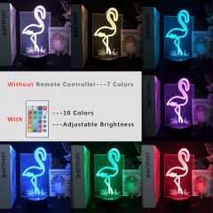 2 Different Bases Phoenicopteridae Anime 3D Nightlight with Remote Control