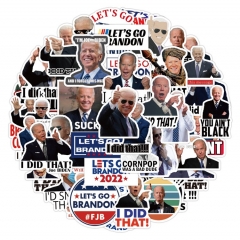 50Pcs America President Biden Cartoon Pattern Decorative Collectible Waterproof Anime Luggage Stickers