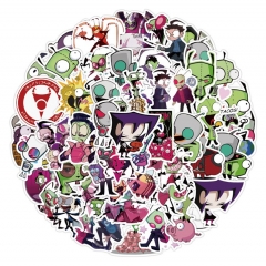 50Pcs Invader ZIM Cartoon Pattern Decorative Collectible Waterproof Anime Luggage Stickers